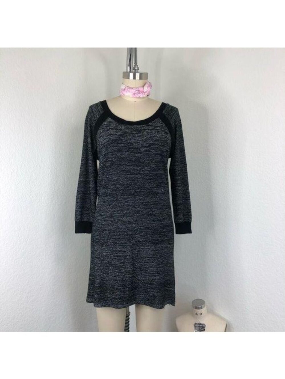 SANDRO Paris Knit Raglan Metallic Mini Dress